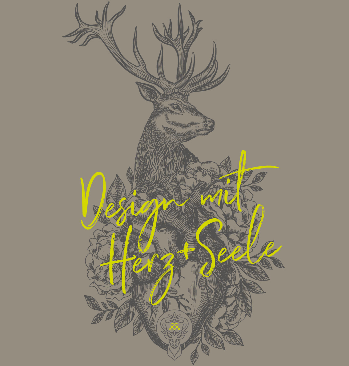 Illustration Hirsch mit Herz von Buero Maiwald
