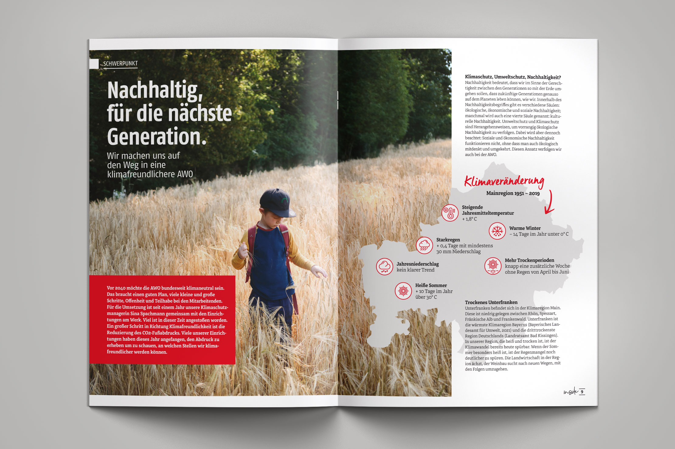 Gestaltung Mitarbeitermagazin AWO Unterfranken by Buero Maiwald