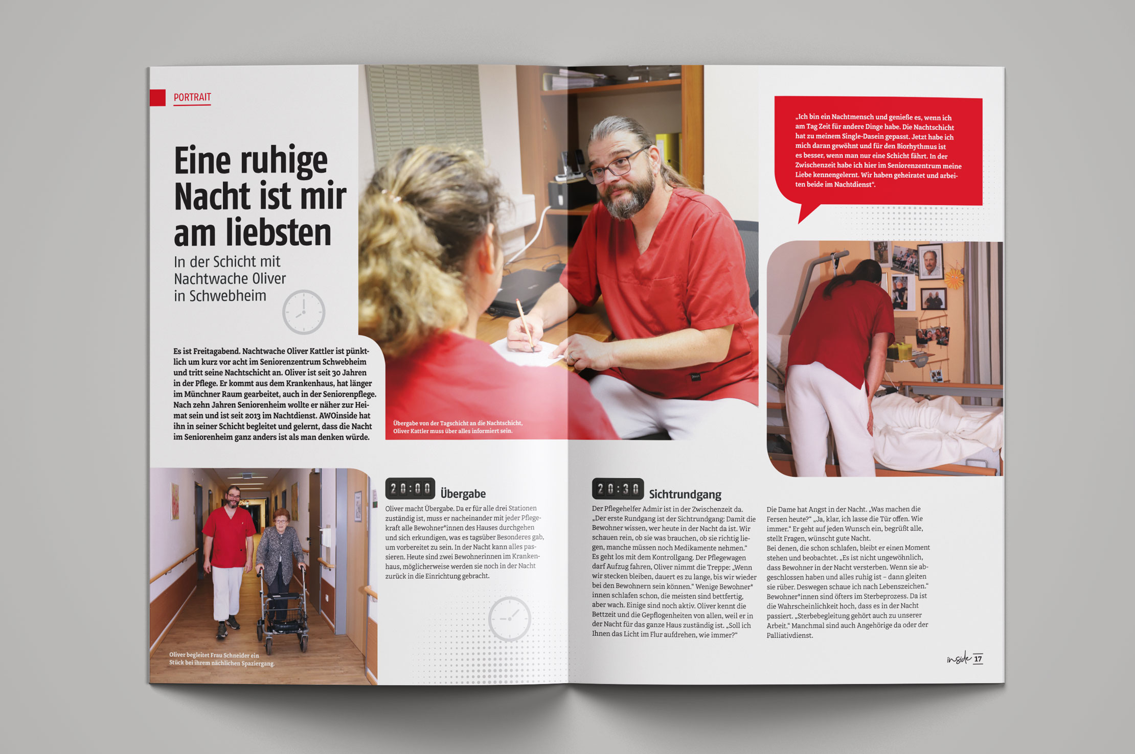 Gestaltung Mitarbeitermagazin AWO Unterfranken by Buero Maiwald