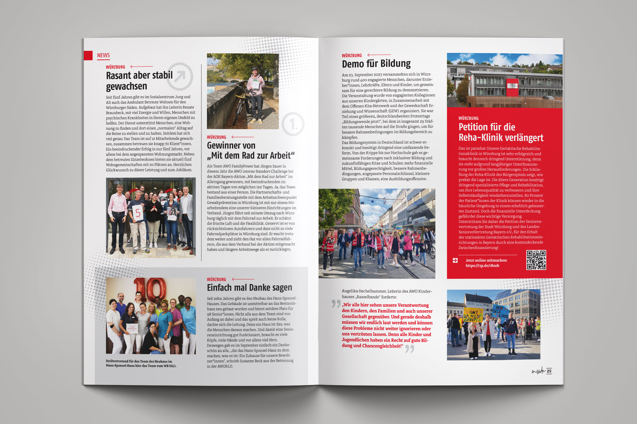 Gestaltung Mitarbeitermagazin AWO Unterfranken by Buero Maiwald