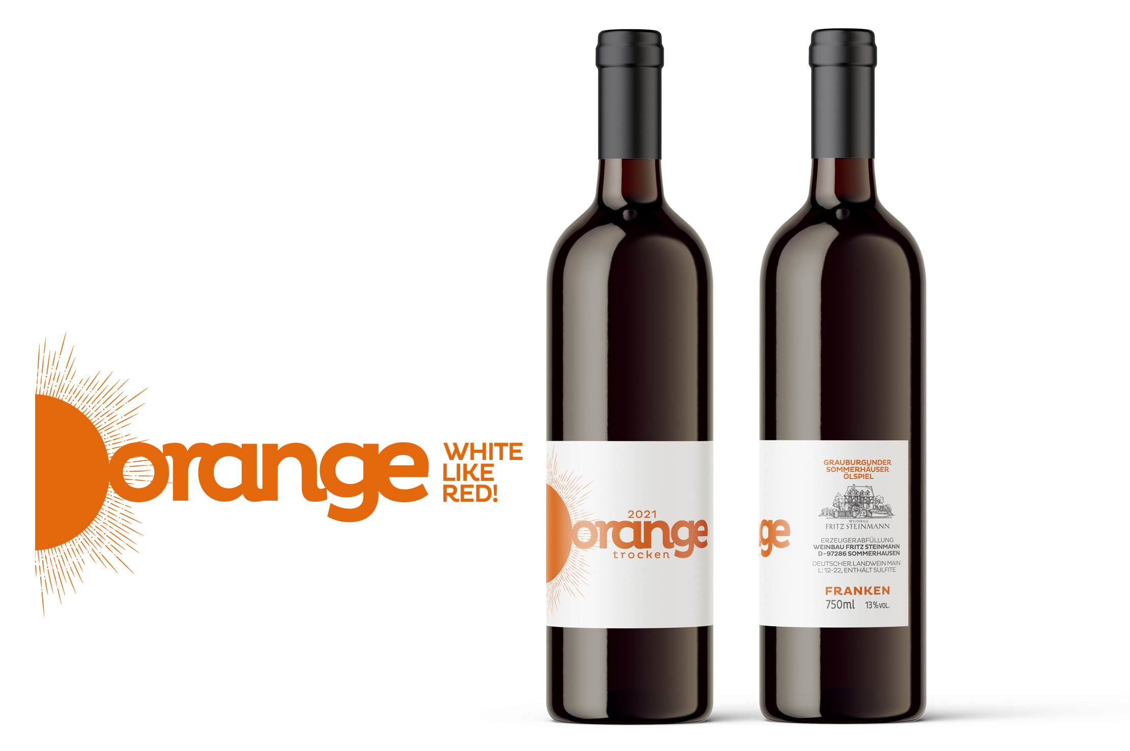 Weinbau Fritz Steinmann, Orange Wein, Etikettendesign by Buero Maiwald