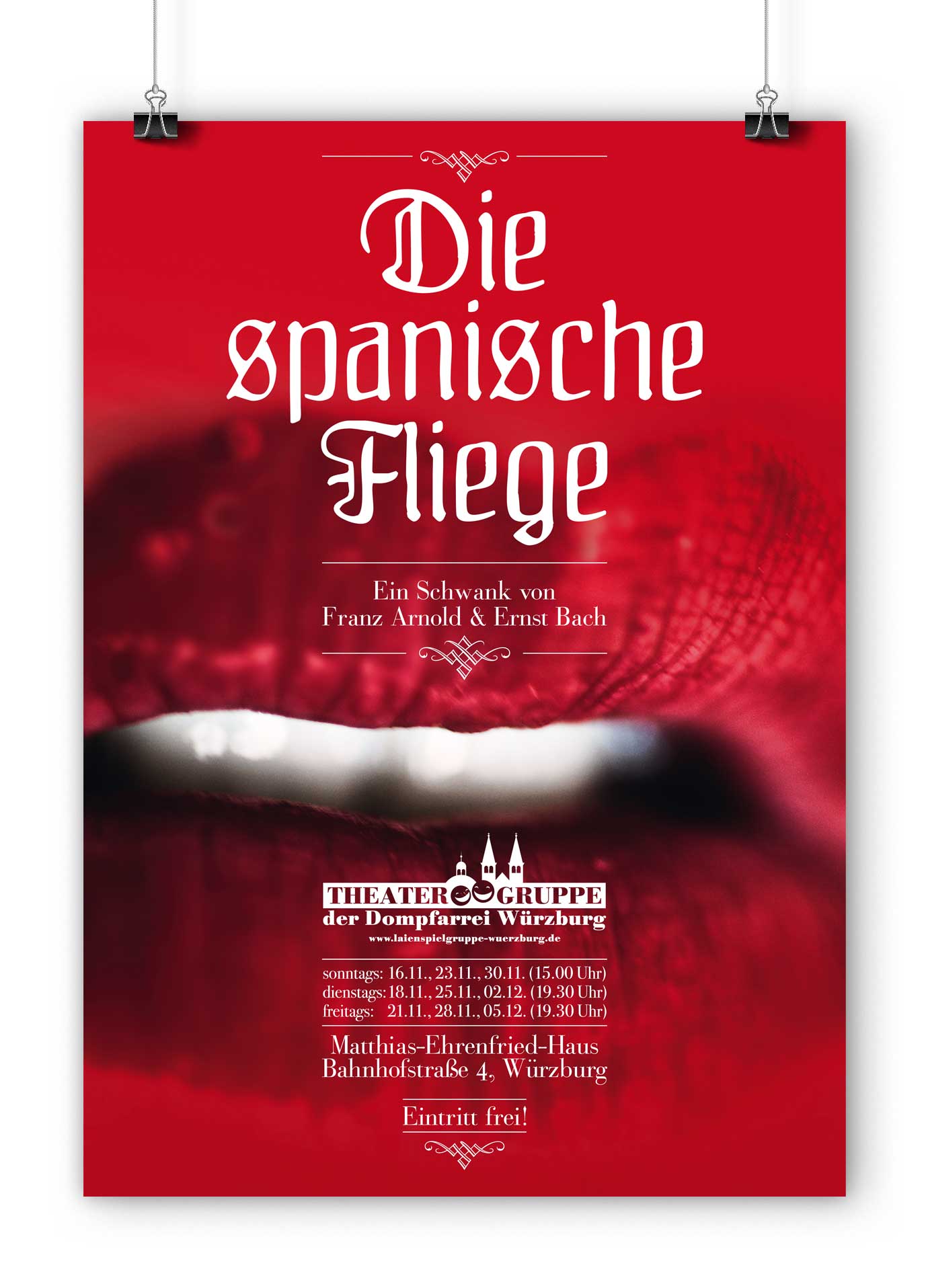 Theater-Plakat: Die Spanische Fliege