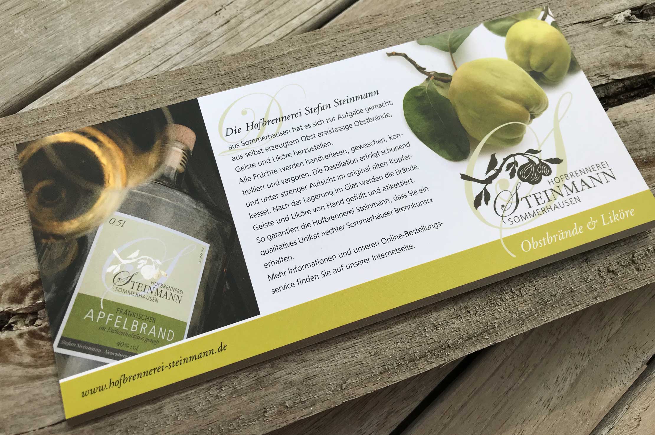 Grafikdesign und Fotografie der Preisliste von Buero Maiwald