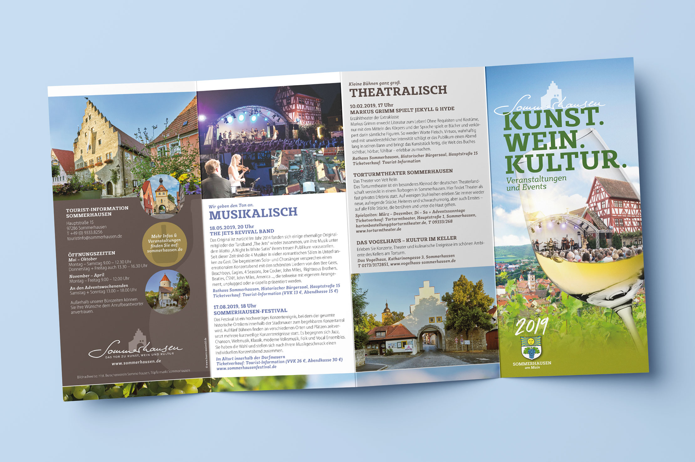 Eventfolder 2019 für die Touristinformation Sommerhausen