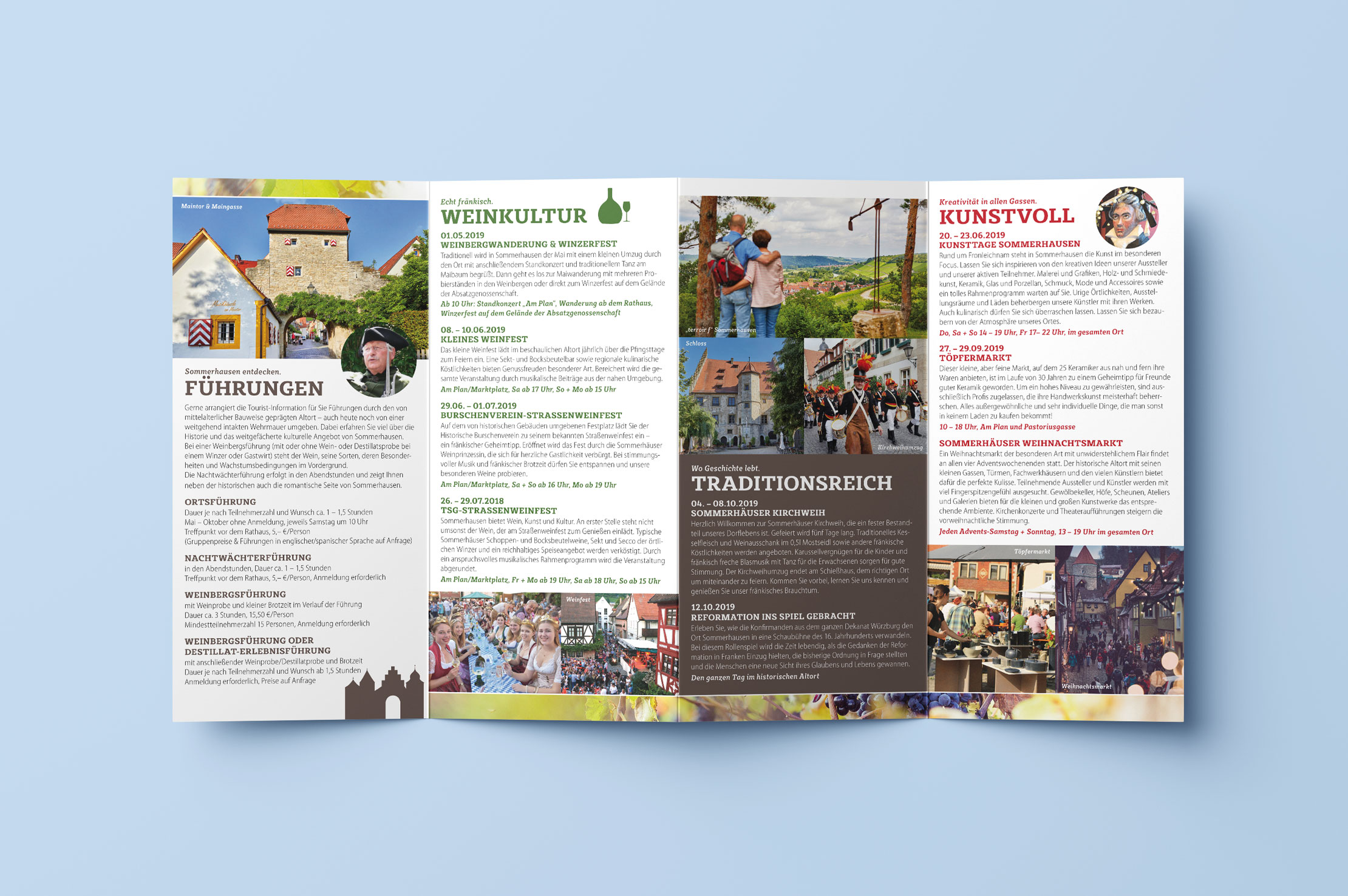 Eventfolder 2019 für die Touristinformation Sommerhausen