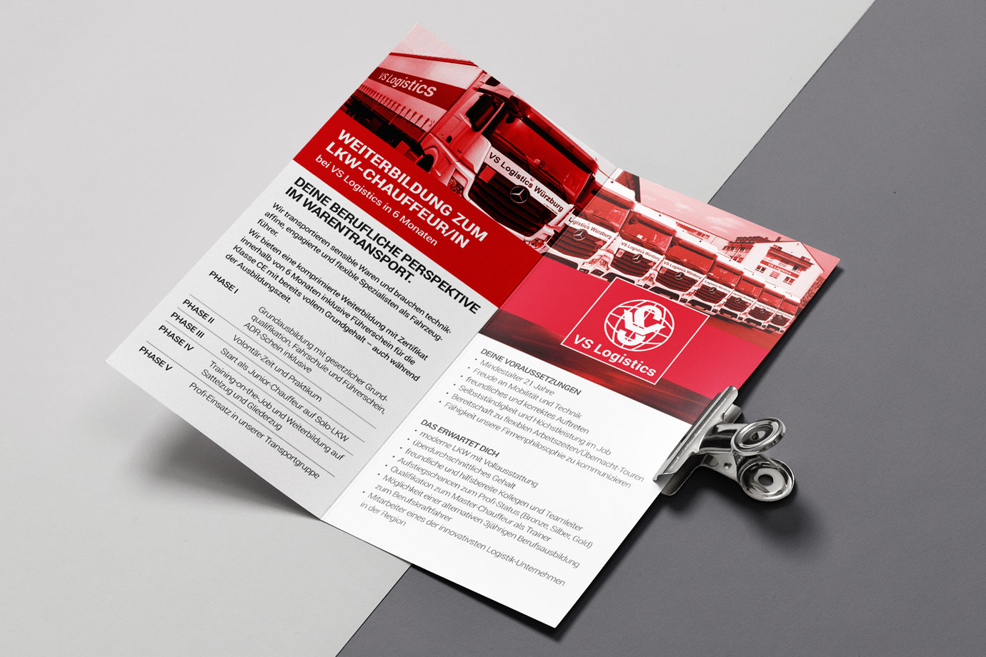 VS Logistics Faltblatt by Buero Maiwald