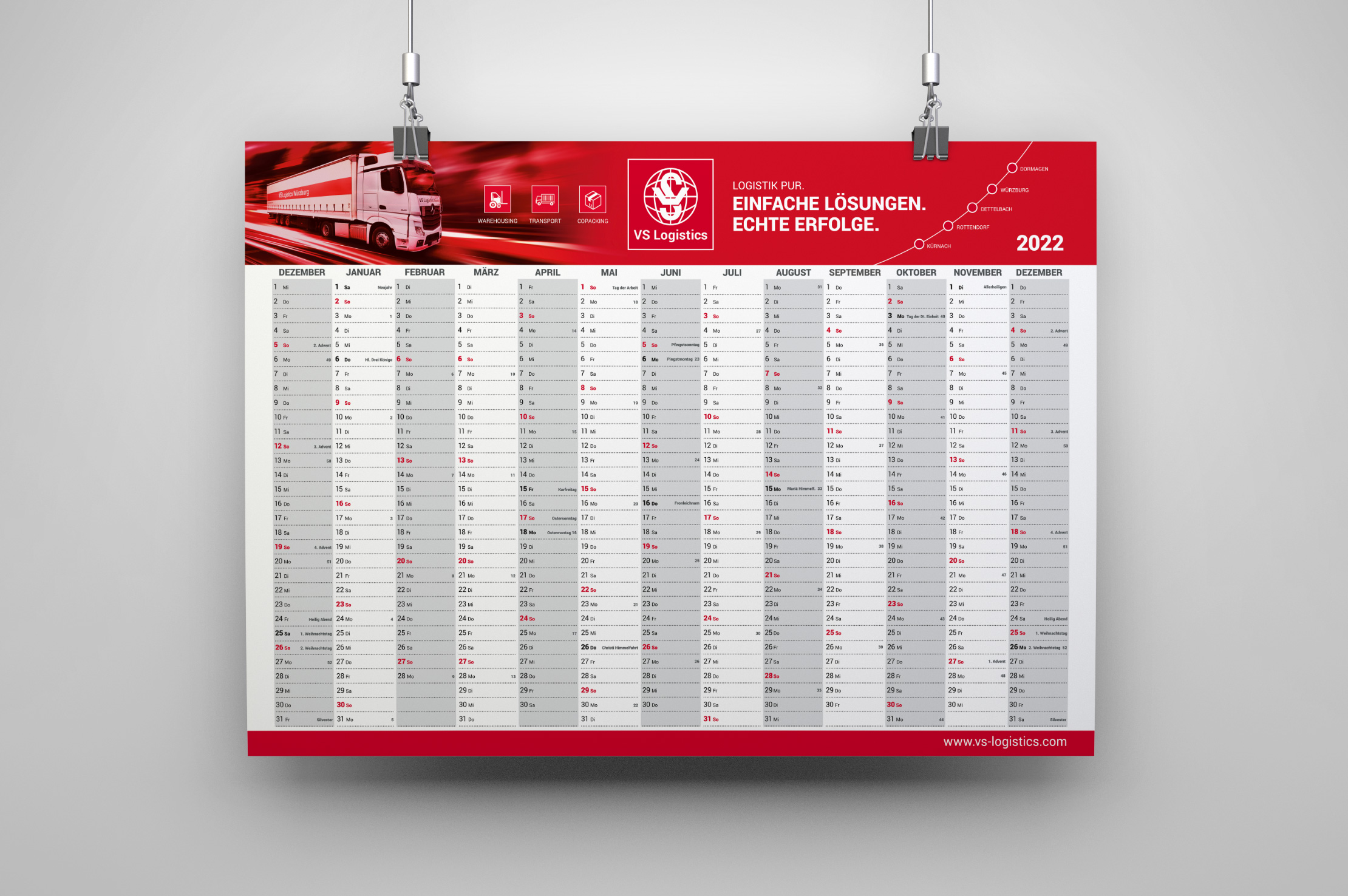 VS Logistics Würzburg Gestaltung Wandkalender by Buero Maiwald