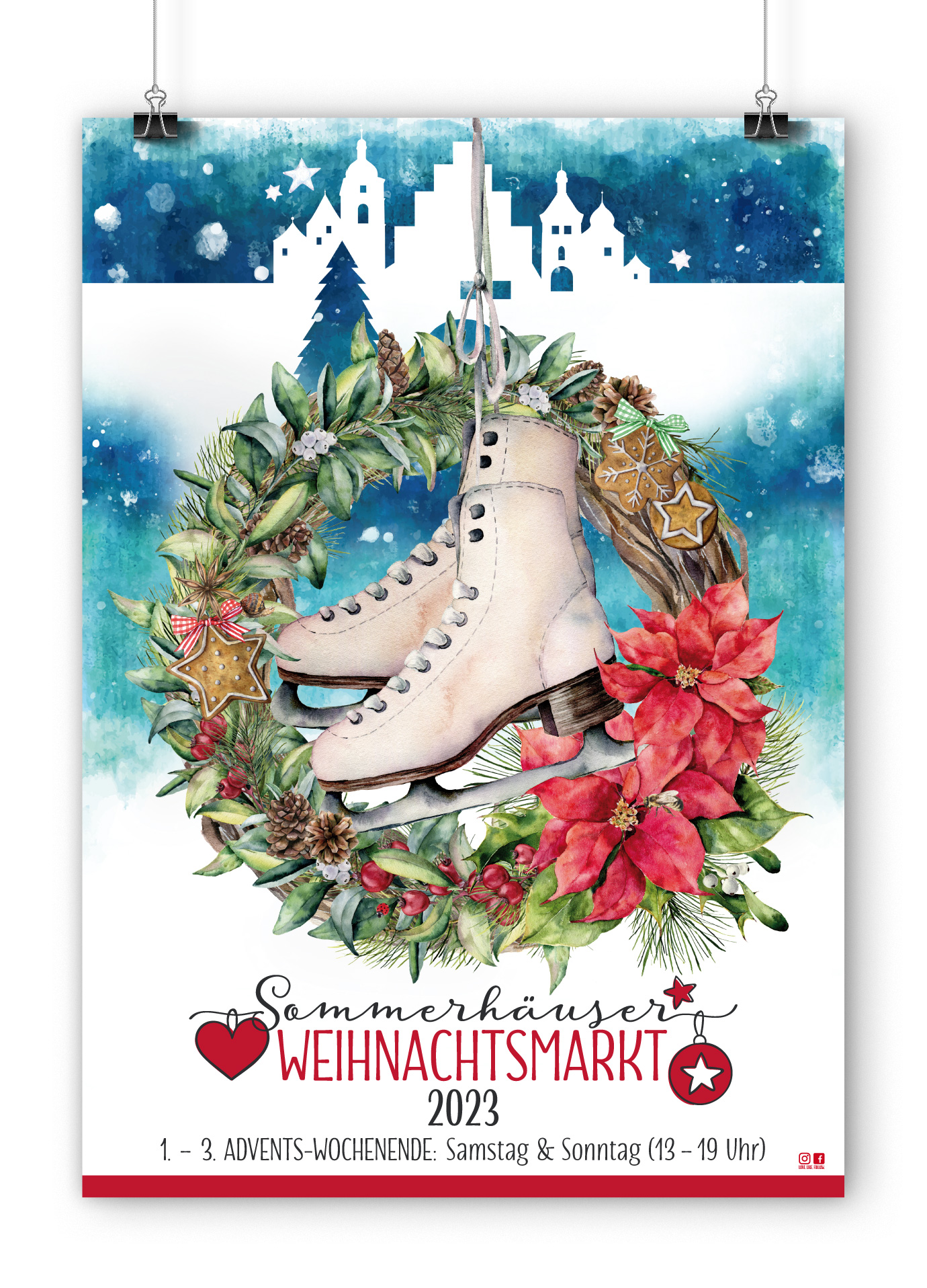 Weihnachtsmarkt Sommerhausen 2023; Plakatdesign by Buero Maiwald