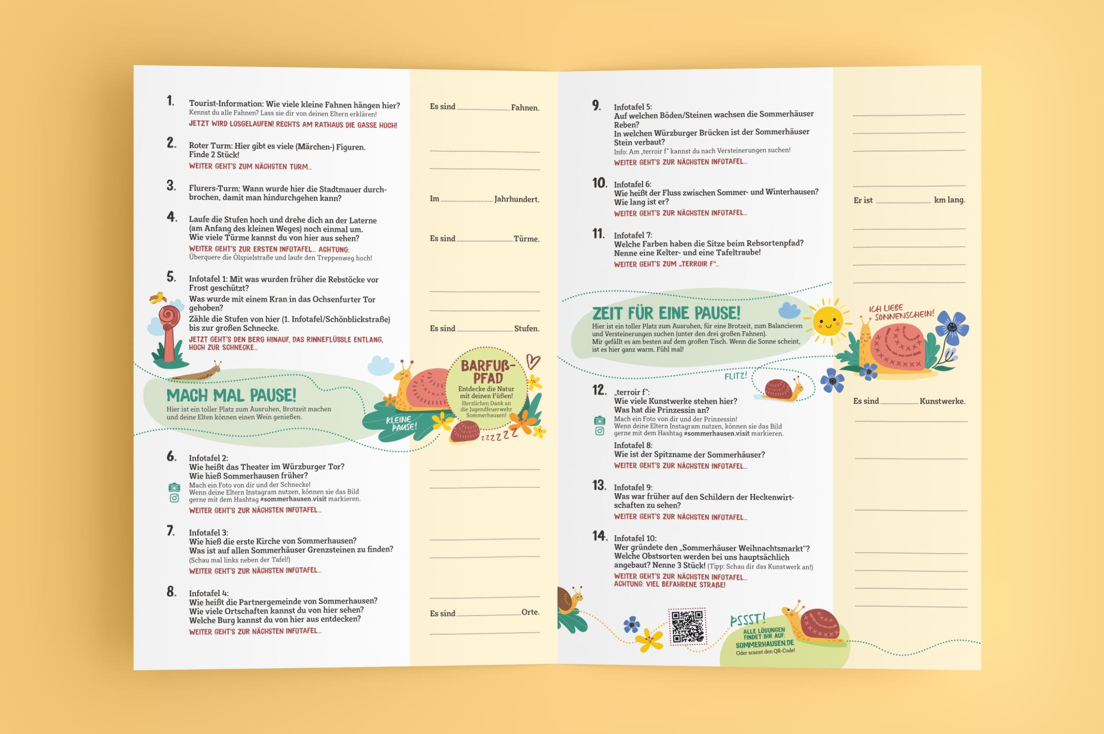 Willis Schneckenweg Sommerhausen, Gestaltung Fragebogen für Kinder Willis Schneckenweg Sommerhausen, Gestaltung Fragebogen für Kinder
