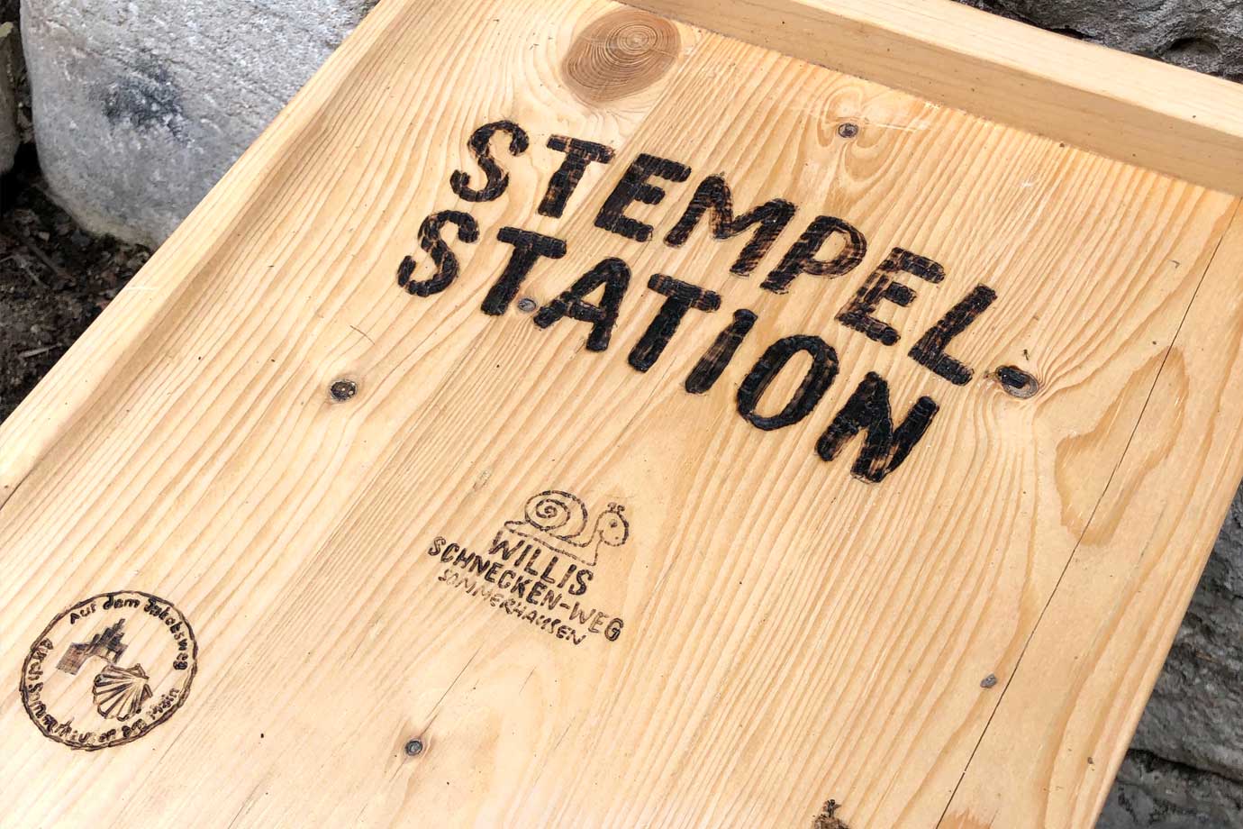 Willis Schneckenweg-Stempelstation am Ziel Willis Schneckenweg-Stempelstation am Ziel